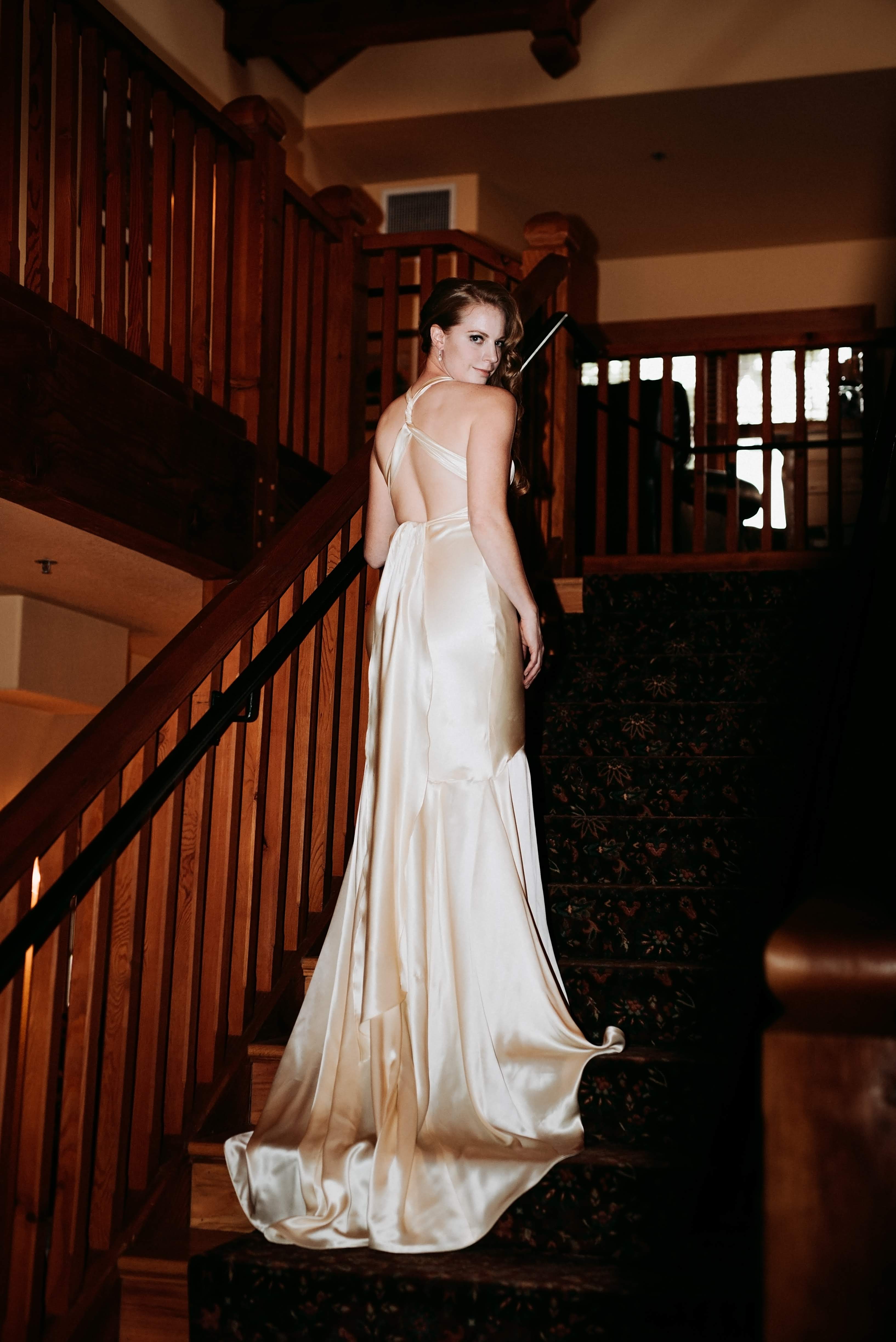 Old Hollywood Satin Wedding Dress