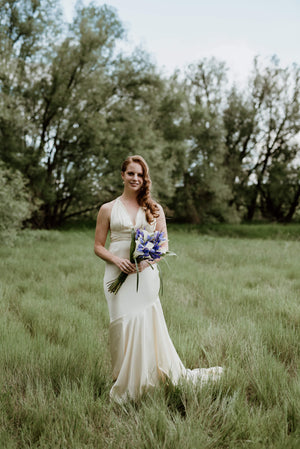 Old Hollywood Satin Wedding Dress